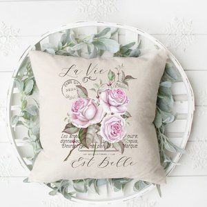 French Country Throw Pillow Cover, LaVie, Spring